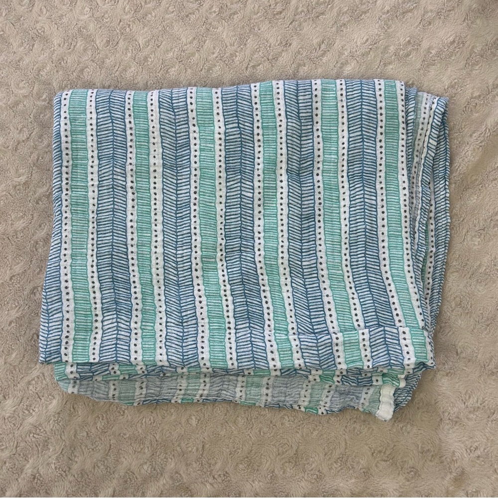 Honest Baby Blue White Stripes Swaddle Blanket Muslin Gray Polka Dots Organic